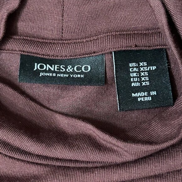 NWT Jones & Co Women's Maroon Burgundy Long Sleeve Turtleneck Size XS - Picture 3 of 8